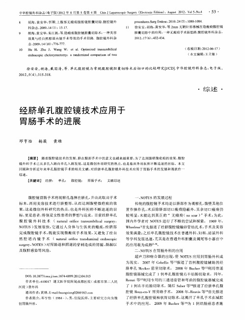 经脐单孔腹腔镜技术应用于胃肠手术的进展