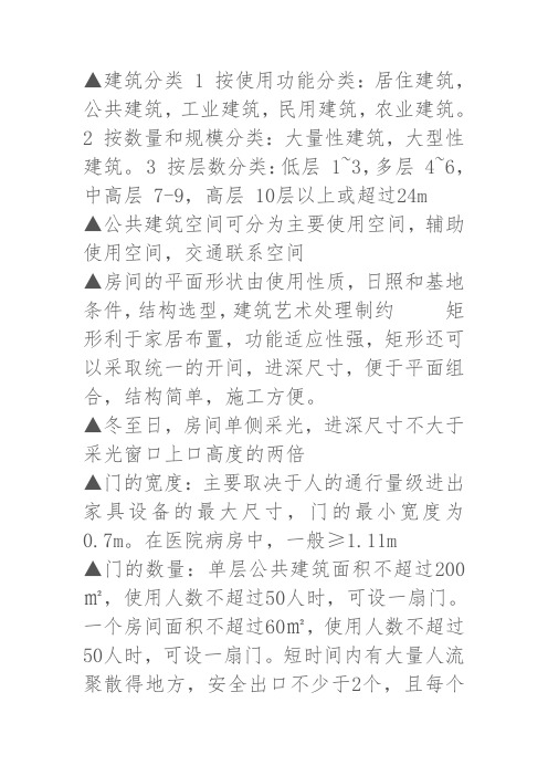 公共建筑设计原理考试重点
