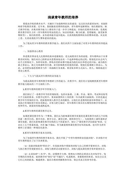 浅谈青年教师的培养