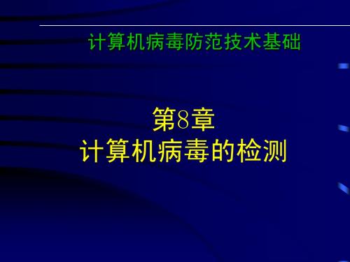 计算机病毒的检测