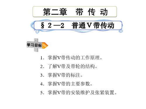 中职高一劳动社会保障版《机械基础》2—2 普通V带传动课件(共16张PPT)