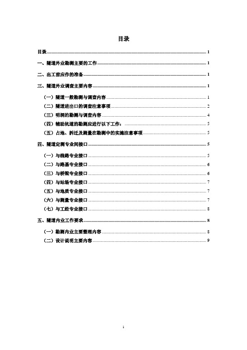 隧道外业调查个人总结