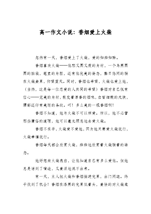 高一作文小说:香烟爱上火柴