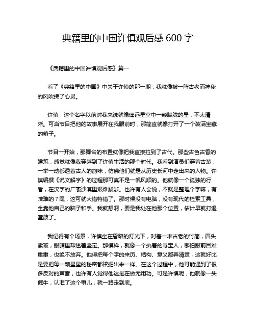 典籍里的中国许慎观后感600字