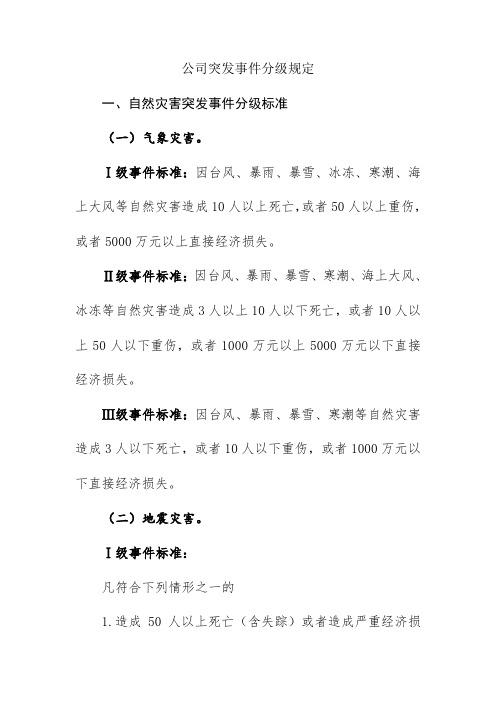 公司突发事件分级规定