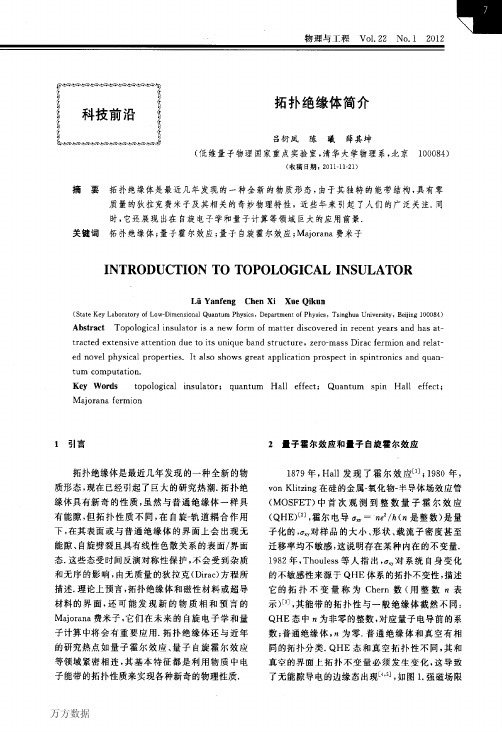 拓扑绝缘体简介