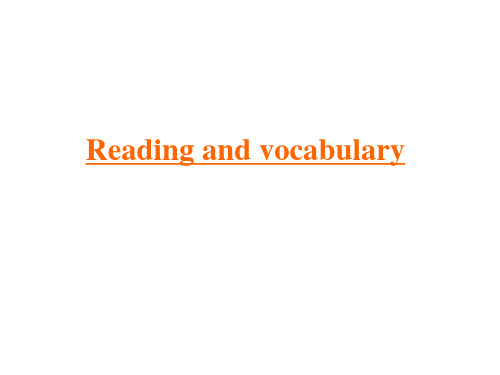 英语外研版选修6 Module 2 Reading and vocabulary