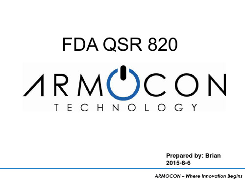 FDA QSR 820