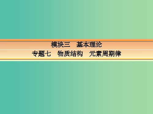 高考化学一轮复习 模块三 基本理论 专题七 物质结构 元素周期律 考点二 化学键课件