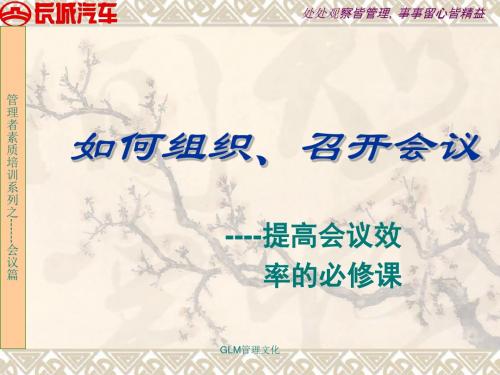 如何组织召开会议(PPT 31张)