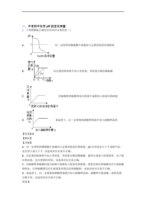 中考化学《pH的变化图像的综合》专项训练及答案解析