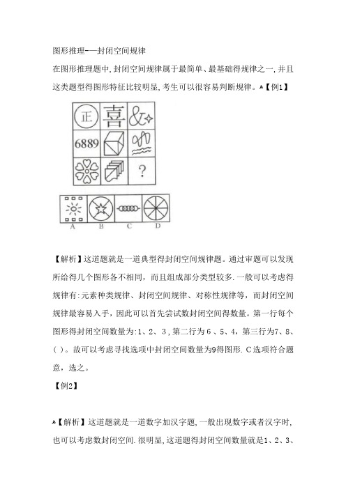 图形推理——封闭空间规律