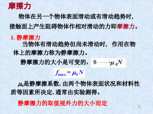 2.摩擦力与惯性力
