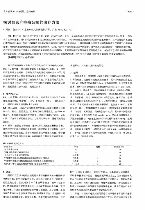 探讨剖宫产疤痕妊娠的治疗方法