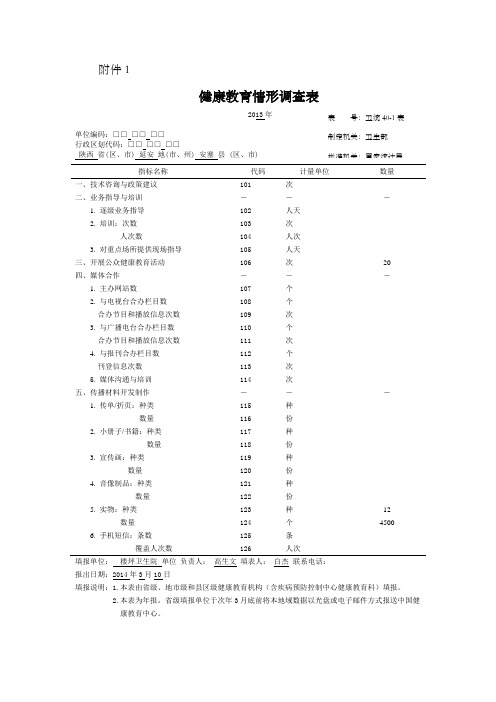 楼坪卫生院健康教育报表