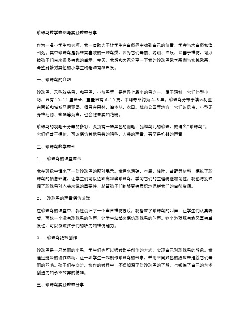 珍珠鸟教学案例与实践教案分享