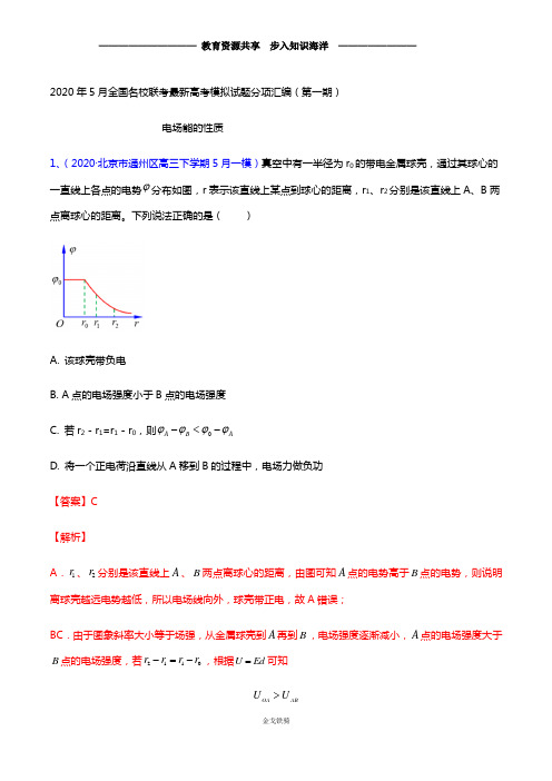 2020高考物理一轮复习 专题13 电场能的性质(解析版)