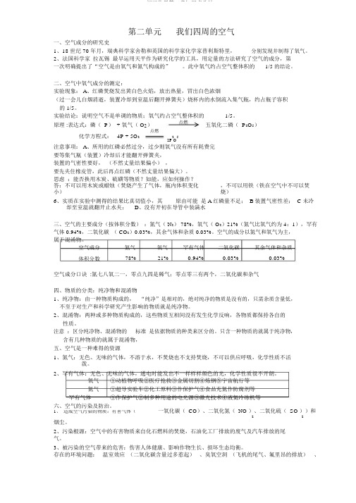 2初三化学第二章知识点总结