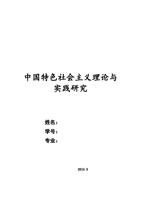 中国特色社会主义理论与实践研究作业