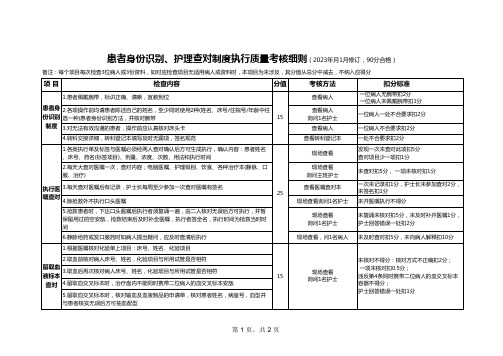 6.患者身份识别、护理查对制度执行质量考核细则