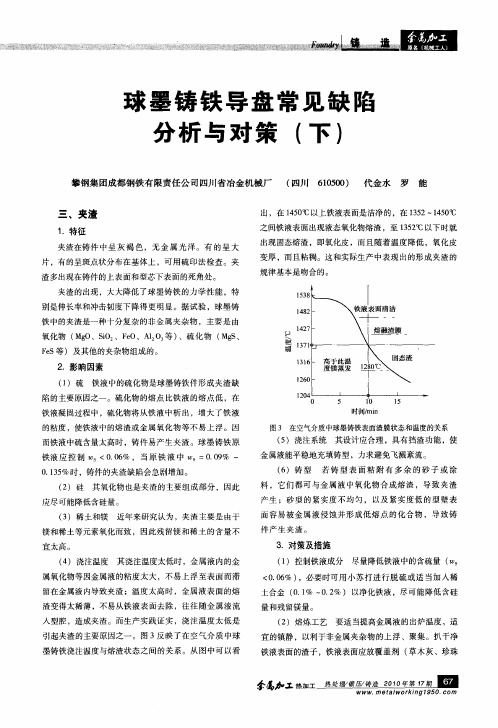 球墨铸铁导盘常见缺陷分析与对策(下)