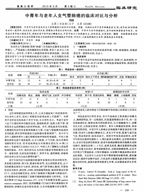 中青年与老年人支气管肺癌的临床对比与分析