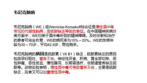 韦尼克脑病的诊断及治疗