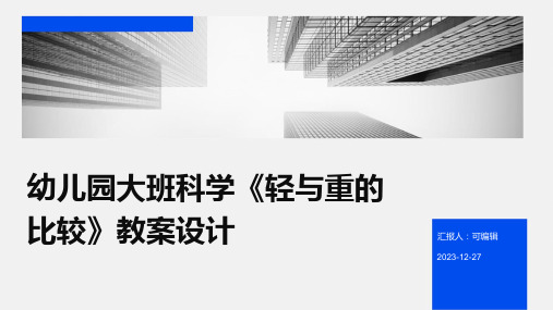 幼儿园大班科学《轻与重的比较》教案设计