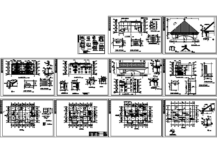 3层豪华别墅建筑全套cad设计施工图纸