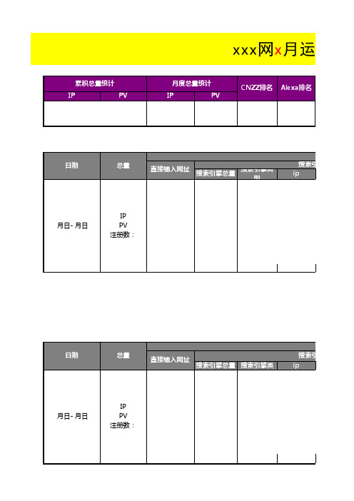 网站运营数据分析报表-模板