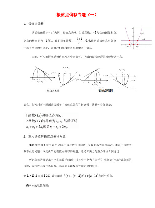 数学高考专题极值点偏移