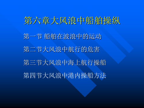 第六章大风浪中船舶操纵