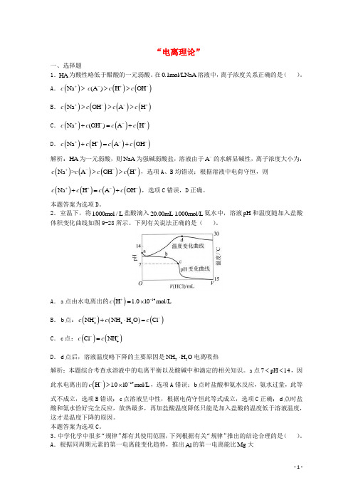 上海市华东师范大学第二附属中学2016届高三化学一轮复