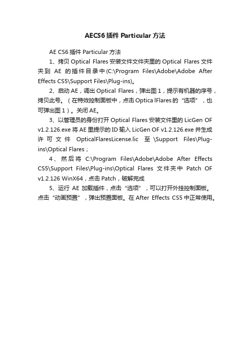 AECS6插件Particular方法