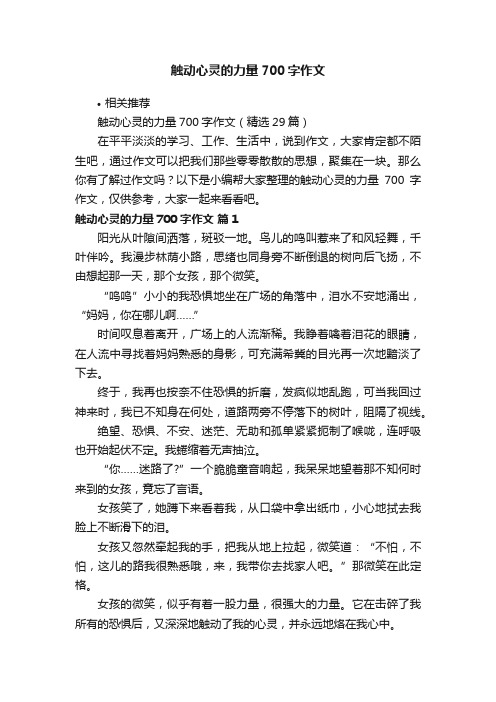 触动心灵的力量700字作文