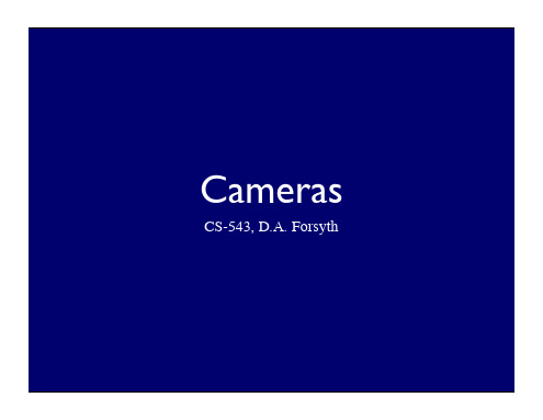 cameras(计算机视觉中的摄像机模型)