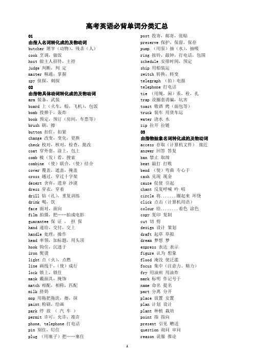 高中英语2024届高考复习必背单词分类汇总(共36类)