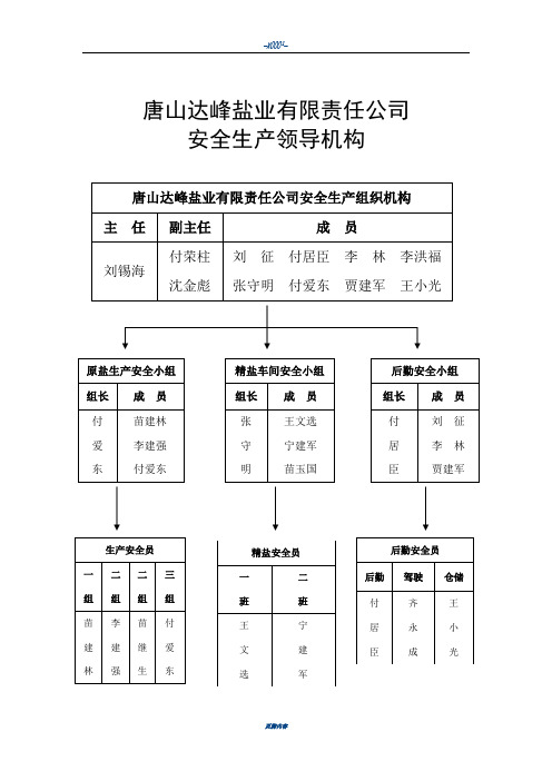 安全生产组织机构图