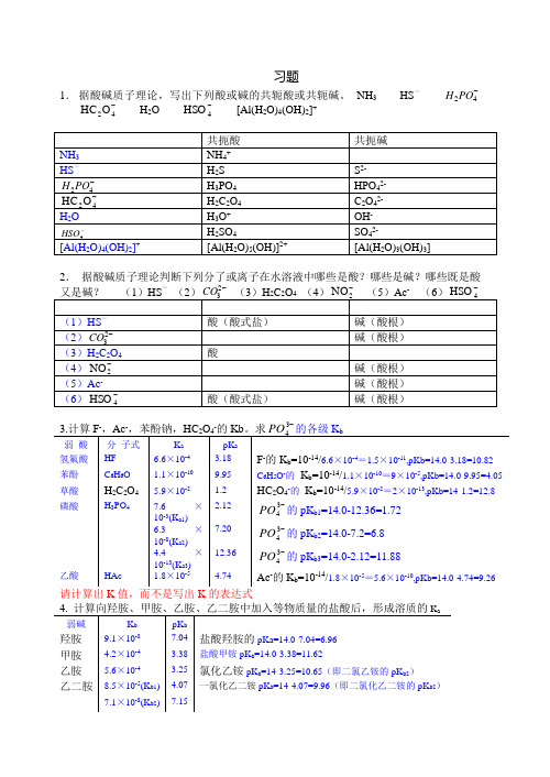 03章酸碱平衡习题