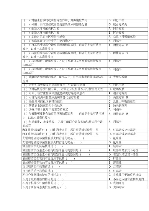 2019年山东继续教育抗菌药物临床应用指导原则答案