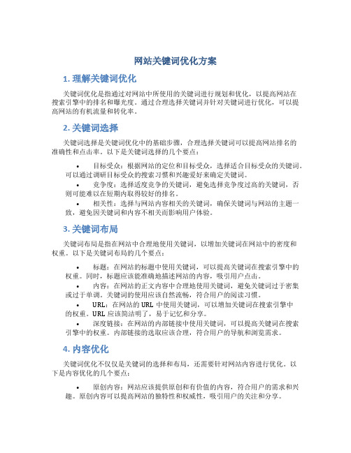 网站关键词优化方案