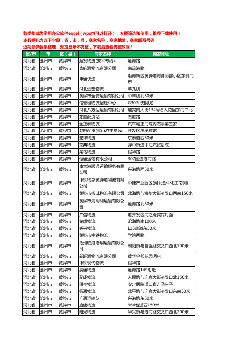 2020新版河北省沧州市黄骅市货运工商企业公司商家名录名单黄页联系方式地址大全119家