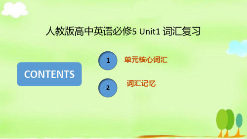 高二年级英语Unit1词汇复习