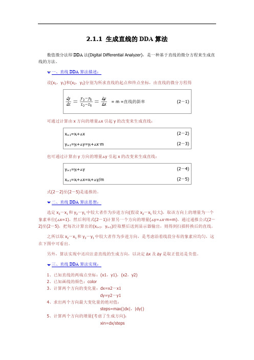 计算机图形学常用算法及代码大全