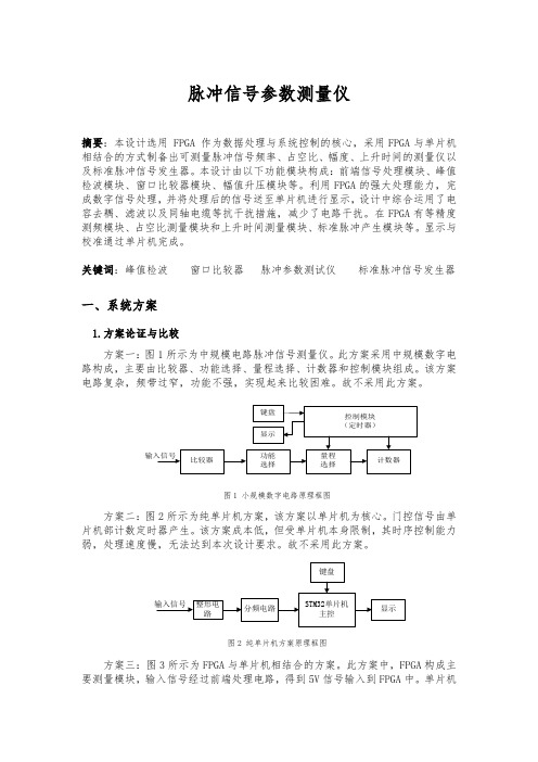 E题-脉冲信号参数测量仪报告