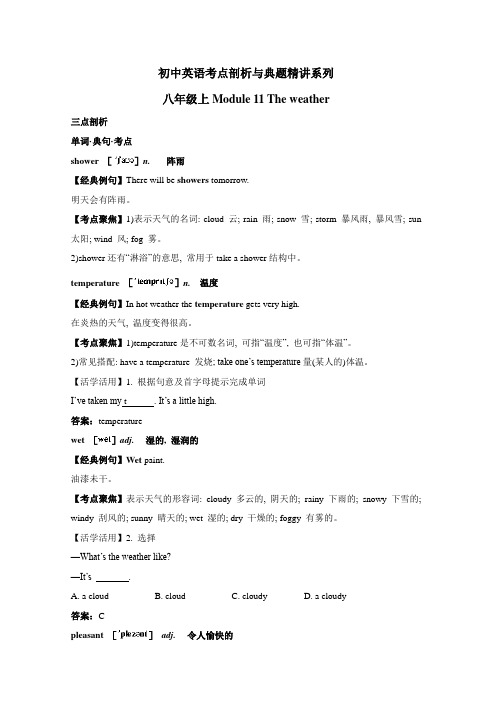 初中英语(外研版)考点剖析与典题精讲:八年级上 Module