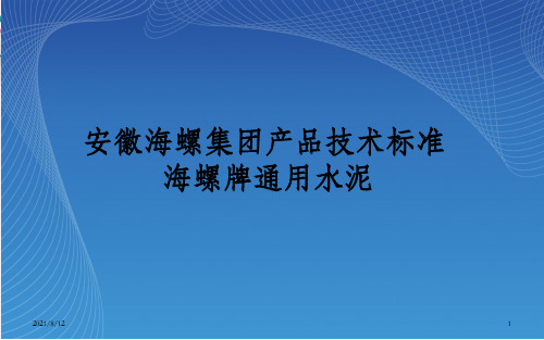 安徽海螺集团产品技术标准