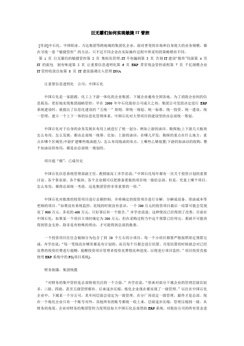 大型央企如何实现敏捷IT管控