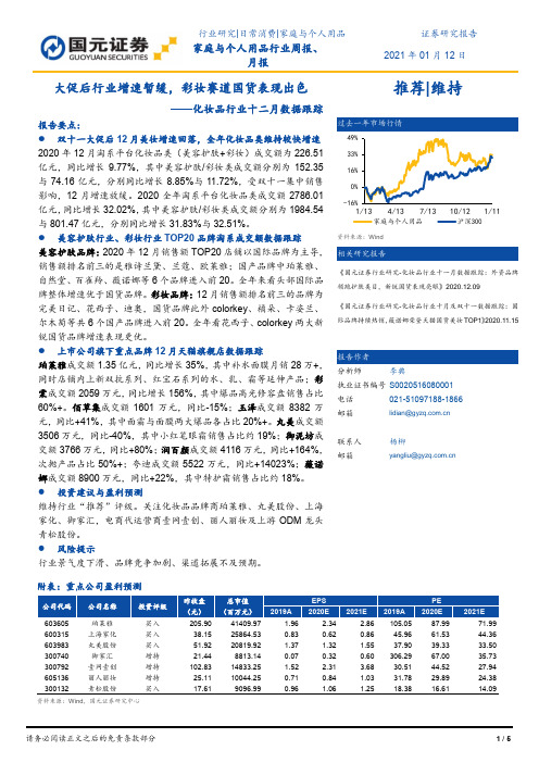 化妆品行业十二月数据跟踪：大促后行业增速暂缓，彩妆赛道国货表现出色