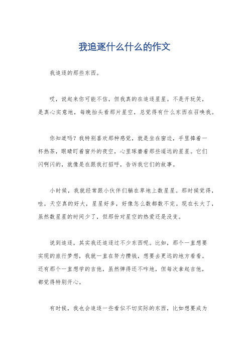 我追逐什么什么的作文